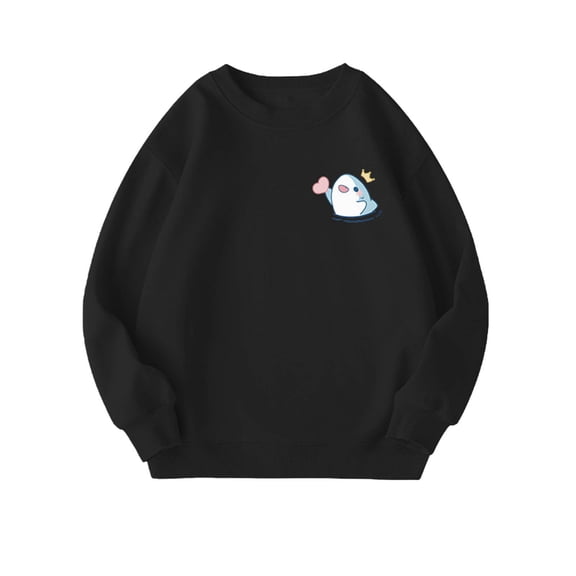 Favoffer Kids' Fall/Winter Playful Animal Graphic Hoodless Sweatshirt, Loose Fit Crewneck for Casual & Parties, 2-18Y