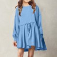 thumbnail image 1 of Favoffer Kids Girl A-line Skirt Spring and Fall Dresses Button Round Neck Solid Color Mini-skirt and Bow Tie Hairband Outfits, 1 of 5