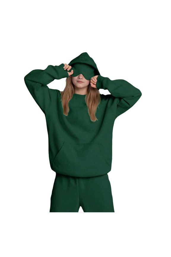 Kids Hooded Sweatshirt with Eye Mask Boys Girls Long Sleeve Casual Jacket with Pockets Fall Winter Wear, 5-14Y