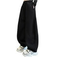 thumbnail image 1 of Favoffer Kids' Loose Wide-Leg Sweatpants Straight Leg Girls Toddler Casual Sports Pnats 3-13Y, 1 of 5