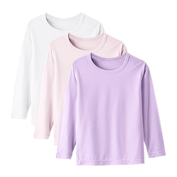 Favoffer Kids Modal 3-Pack Crewneck Undershirts, Home Travel Daily, 1-15Y Boys Girls