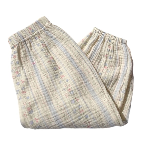 Favoffer Kids Pants Cute Print Ankle-length Cotton Gauze Thin Elastic Waist Beam Foot Home Wear Bottoms Mosquito Proof Casual Long Trousers for Indoor Relax Summer Outdoor Play 12M-9Y