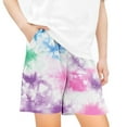 thumbnail image 1 of Favoffer Kids Pants Girls Athletic Shorts with Pockets, Liner Quick Dry Running Shorts for Kids Teen Girls Active Tie-dyeing with Contrasting Colors Print Sports Shorts, 1 of 4