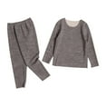 thumbnail image 1 of Favoffer Kids' Solid 3-Type Thermal Set Fall Crewneck Long Sleeve Undershirt Bottoms Boy Girl Base Layer Winter Warm Home Sleep Casual Teen 1-14Y, 1 of 3