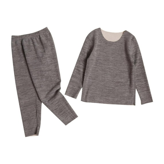 Favoffer Kids' Solid 3-Type Thermal Set Fall Crewneck Long Sleeve Undershirt Bottoms Boy Girl Base Layer Winter Warm Home Sleep Casual Teen 1-14Y