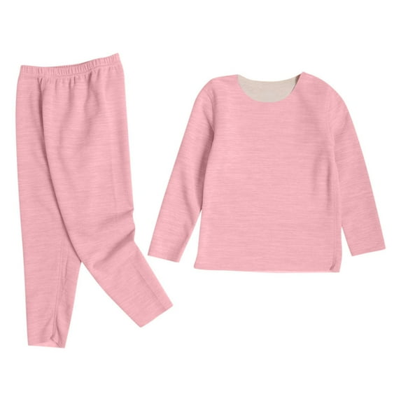 Favoffer Kids' Solid 3-Type Thermal Set Fall Crewneck Long Sleeve Undershirt Bottoms Boy Girl Base Layer Winter Warm Home Sleep Casual Teen 1-14Y
