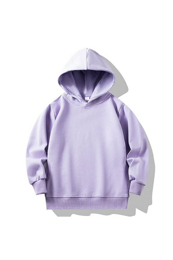 Kids Solid Classic Hoodies Boys Girls Gradient Print Long Sleeve Hooded Sweatshirt Casual Basic Pullover Top for Daily/Play/Outings 2-13Y