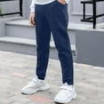 thumbnail image 1 of Favoffer Kids' Summer Solid Color Cotton Straight-Leg Pants Pocketed Casual Sports Home Activewear 2-15Y, 1 of 4