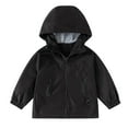 thumbnail image 1 of Favoffer Kids' Zip Jacket Lightweight Hooded Windbreakers Outdoor Raincoat, Winter Casual Loose Jacket with Pockets, 2-12Y, 1 of 3