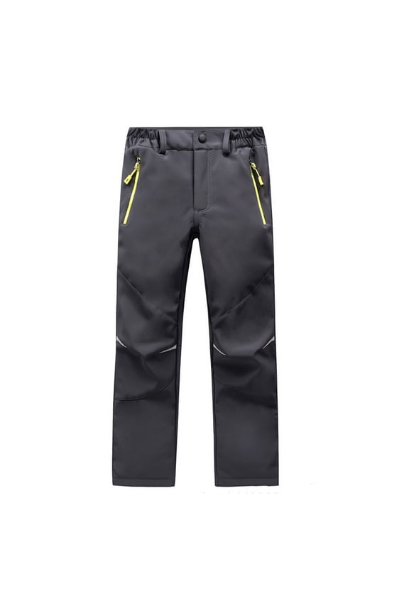 Kids' hiking Snow Pants Boys Girls Winter Fleece-Lined Outdoor Softshell Waterproof Windproof Pants for Outdoor Camping Daily Trips Toddler Big Boys 4-13Y