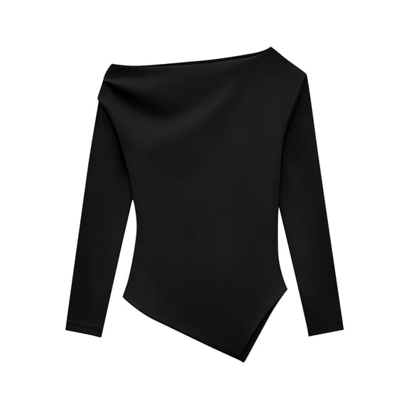Favoffer Linen Look Blouse Tops Women's Long Sleeve Asymmetric Ruched Neck Button Detail Shirts Loose Fit Casual Tops Autumn European Style