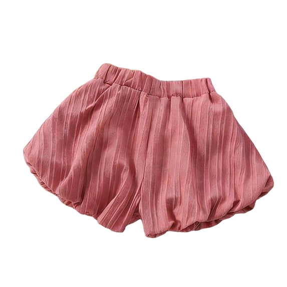Favoffer Little Girls Lovely Solid Bud Shorts Lightweight Loose Fit Casual Short Pants Sweet Bottoms For Summer Party Outdoor Play Vacation Daily Wear 1-8Y
