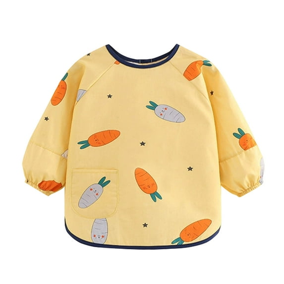 Favoffer Long Sleeve Baby Infant Bibs for Toddlers, Waterproof, Boys Girls Smock with Food Catcher Pocket for Feeding, Eating