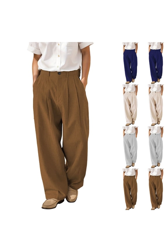 Men Harem Jogger Pants Elastic Drawstring Tapered Ankle Cuffs Loose Fit Soft Fabric Streetwear Daily Walking Travel Casual Long Trousers