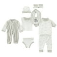 thumbnail image 1 of Favoffer Newborn 8-Piece Set Girl Clothes Bodysuits Boy Printed Long Sleeve Onesies Pants Essentials and Accessories Cotton Breathable 0-3Months, 1 of 5