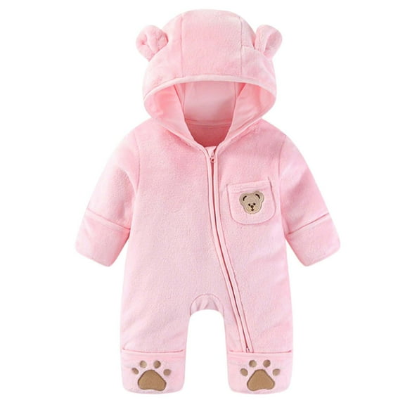 Favoffer Newborn Boys Girls Thickened Warm Jumpsuit Star Printed Hooded Long Sleeve Romper Onesies Outwear Outfits for Winter Protection Play Travle Home Gift Baby 0-12M