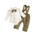 thumbnail image 1 of Favoffer Newborn Infant Baby Boy Jumpsuit Set Outfits Suit Bowtie Dress Romper + Suspender Overalls Pants Set Gentleman Wedding Clothes Playsuit for Photoshoots Parties Daily Holiday 0-18M, 1 of 9