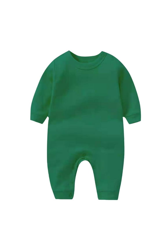 Newborns' Long Sleeve Romper Crewneck Baby Onesies, Infant jumpsuit Solid Color Cotton Soft Crawling Clothes Daily Home Sleep Travel 3-18M