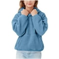 thumbnail image 1 of Favoffer Spring/Fall Kids Solid Teddy-Fleece Hooded Sweatshirt - Play,Outdoor,Travel,Casual 5-14Y, 1 of 7