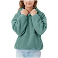 thumbnail image 1 of Favoffer Spring/Fall Kids Solid Teddy-Fleece Hooded Sweatshirt - Play,Outdoor,Travel,Casual 5-14Y, 1 of 7