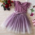 thumbnail image 1 of Favoffer Summer Girls Solid Color Tulle Ball Gown Bowknot Embroidered Round Neck Sleeveless Flowy Princess Dress Birthday Party Photo Pageant 3-10Y, 1 of 9