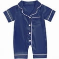 thumbnail image 1 of Favoffer Summer Infant Boys & Girls Silk Pajamas Romper Newborn Short Sleeve Onesie, Airy Soft Sleepwears for Sleep/Home/Play/Naptime 0-3Y, 1 of 4