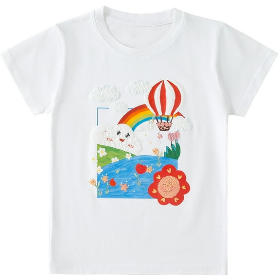 Favoffer Summer Toddler Boys Multicolor Animal Graphic Tee Elephant/Croc/Dino Print Round Neck Short Sleeve Casual Regular Fit Top Play Travel Home Photoshoot 2-9Y