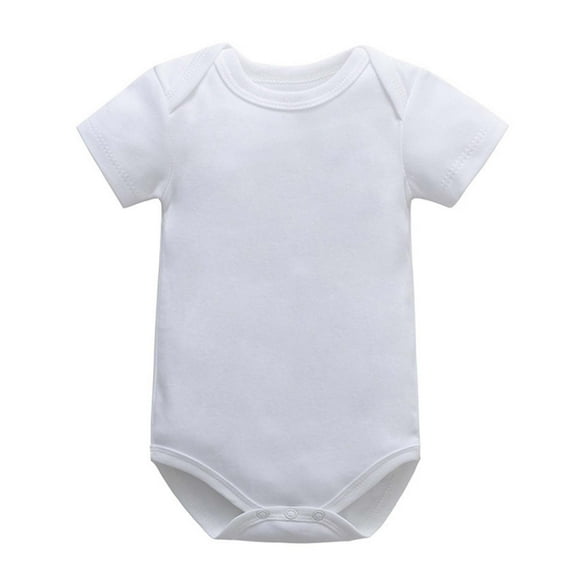 Favoffer Summer Unisex Baby Solid Cotton Round Neck Romper Toddler Boys Girls Short Sleeve Snug Fit Cute Onesie, for Casual Home Play Gift 0-24M