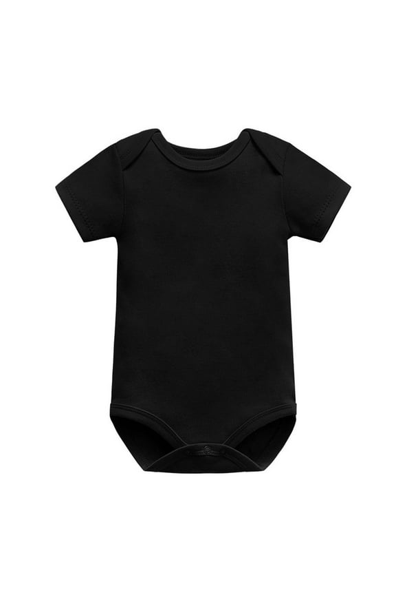 Summer Unisex Baby Solid Cotton Round Neck Romper Toddler Boys Girls Short Sleeve Snug Fit Cute Onesie, for Casual Home Play Gift 0-24M