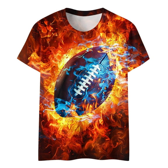 Favoffer Summer Unisex Kids Graffiti Tie-Dye Graphic Top Round Neck Short Sleeve Stretchy Trendy Tee Party Casual Travel Camping 3-14Y