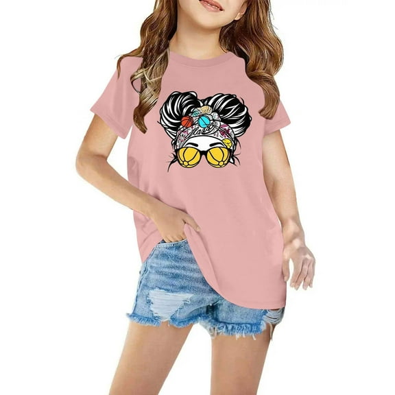 Favoffer Summer Unisex Kids Multicolor Daisy Graphic Tee Round Neck Short Sleeve Cute Regular Fit Top Casual Travel Photo Home 3-10Y