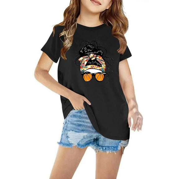 Favoffer Summer Unisex Kids Multicolor Daisy Graphic Tee Round Neck Short Sleeve Cute Regular Fit Top Casual Travel Photo Home 3-10Y