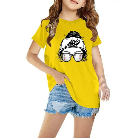 Favoffer Summer Unisex Kids Multicolor Daisy Graphic Tee Round Neck Short Sleeve Cute Regular Fit Top Casual Travel Photo Home 3-10Y