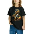 thumbnail image 1 of Favoffer Summer Unisex Kids Multicolor Dinosaur Graphic Tee Round Neck Short Sleeve Fun Regular Fit Top Casual Travel Home Photoshoot 3-10Y, 1 of 4