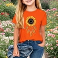 thumbnail image 1 of Favoffer Summer Unisex Kids Orange Dreamcatcher Graphic Top Round Neck Short Sleeve Loose Casual Tee Travel Camping Home Party 2-13Y, 1 of 3