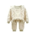 thumbnail image 1 of Favoffer Toddler Baby Fleece Set Boys Girls Winter Pajama Set Plush Warm Two-Piece Outfit Pullover Sweatshirt Sweatpants 1-11Y, 1 of 7