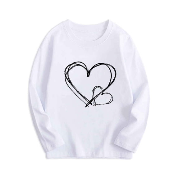 Favoffer Toddler Big Kid Boys Girls Long Sleeve Tee Spring Summer Graphic Casual Loose Round Neck Basic Layering Top Shirt Sizes 3-16Y