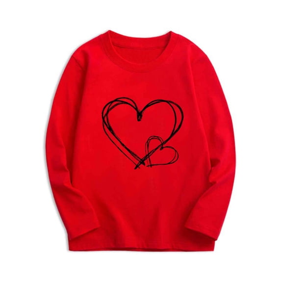 Favoffer Toddler Big Kid Boys Girls Long Sleeve Tee Spring Summer Graphic Casual Loose Round Neck Basic Layering Top Shirt Sizes 3-16Y