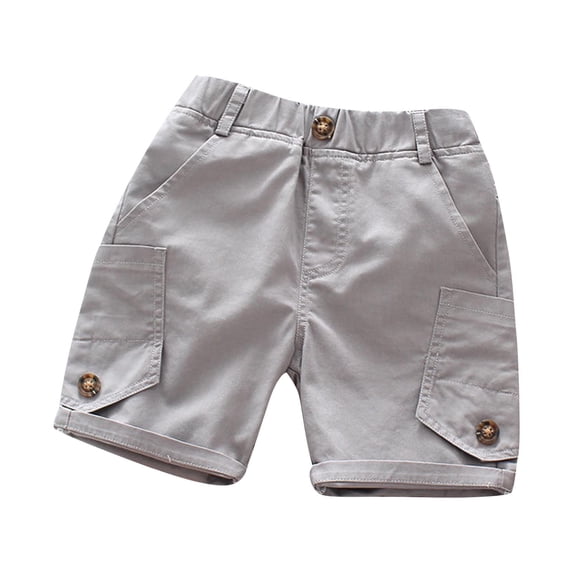 Favoffer Toddler Boys Girls Cargo Shorts Summer Solid Color Multi Pocket Elastic Waist Loose Fit Utility Bottoms Daily Outerwear 1-8Y