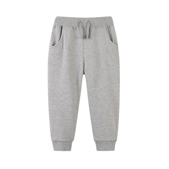 Favoffer Toddler Boys Girls Cotton Stretchy Jogger Pants Solid Color Cuffed Hem Breathable Casual Play Sports Home 2-7Y