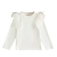 thumbnail image 1 of Favoffer Toddler Girl Shirts Ruffle Long Sleeve Baby Girl Cotton T-Shirts Kids High-Neck Base Layer Blouse, Ribbed Toddler Girl Tee Tops 2-Pack 2-8Y, 1 of 4