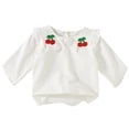 thumbnail image 1 of Favoffer Toddler Girls Ruffled Crewneck Solid Long Sleeve Tops, Layering Ready, 12M-5Y, 1 of 3