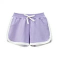 thumbnail image 1 of Favoffer Toddler Girls' Summer Solid Elastic-Waist Shorts Cute Breathable Cotton, Home Outdoor Travel Play, 1-6Y, 1 of 3