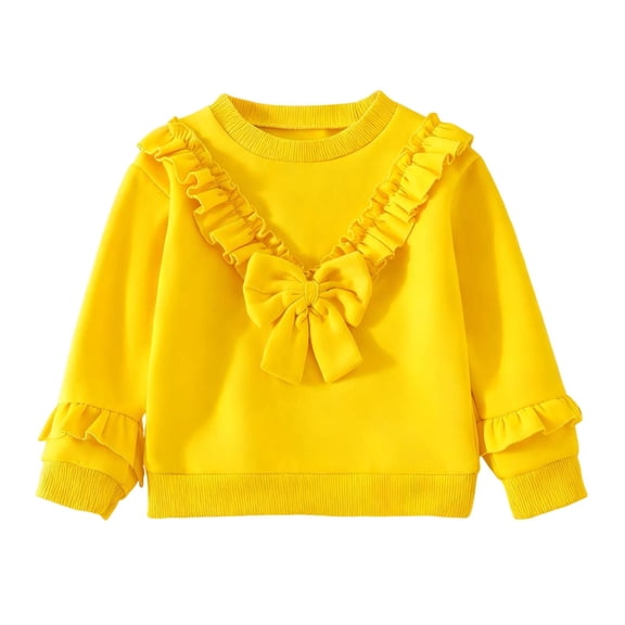 Favoffer Toddler Girls' Winter Sweatshirt Floral Long Sleeve Hoodless Cute Sweet Crewneck Top for Daily, Holiday, Play, Photoshoots Toddler 1-6Y