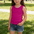thumbnail image 1 of Favoffer Toddler Kids Basic Layering Tank Top Cute Slim Fit Sleeveless Singlet Solid Color Skin-friendly Flexible Top for Home Playing Indoor Rest Daily Layering Outdoor Walking 3-13Y, 1 of 8