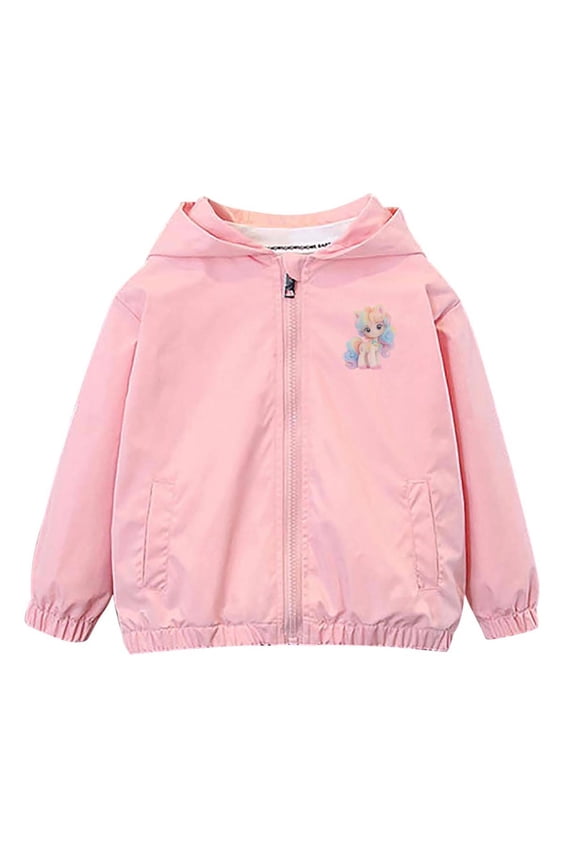 Toddler Windbreaker Casual Outerwear Boys Girls Waterproof Hooded Jacket, Kids Thin Coat for Outdoor/Play/Outings 1-11Y