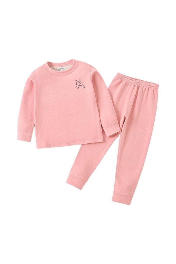 Toddler Winter Base Layer Long Johns Sets for Girls Boys Fall Double-Brushed Seamless German Velvet Underwear Infant to Kid 6M-14Y