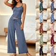 thumbnail image 1 of Favoffer Two Piece Sets for Women Lace Cami Top and Trousers Set Casual Summer Outfit Matching Loungewear Set, 1 of 6