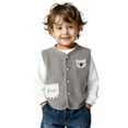 thumbnail image 1 of Favoffer Unisex Baby Sweater Vest Boys Girls Fall Winter Knitted Soft Uniform Cotton V-Neck Sleveeless Waistcoat Vest Play Home Holiday Casual Infant Newborn 0-6Y, 1 of 5