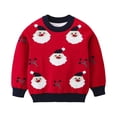 thumbnail image 1 of Favoffer Unisex Kids' Christmas Knitted Sweater Round Neck Long Sleeve Versatile Cotton Casual Top for Boys & Girls Festive Fall Winter Children's Knitwear 2-10Y, 1 of 2